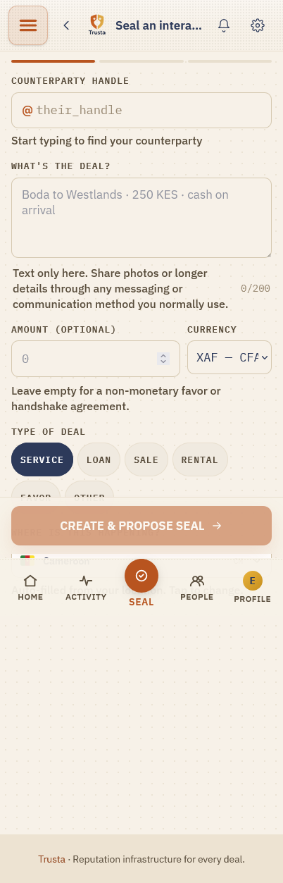 Seal an interaction form